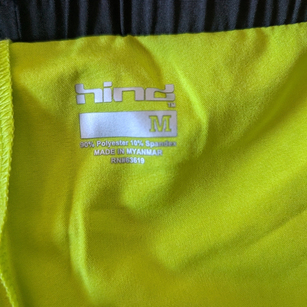 Ladies Medium Hind Style # CY5292 Black and Neon Yellow Athletic Shorts - Picture 5 of 8